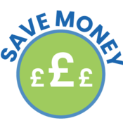 save money logo service charge